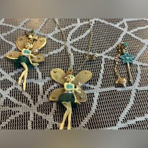 Betsey Johnson fairy earring and necklace set.